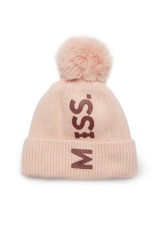 OCTAVIA 字母毛球粉色针织帽 5648 商品图2