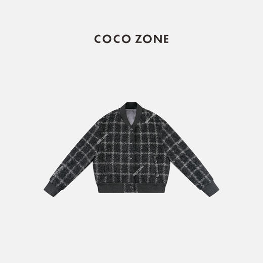 COCO ZONE 时尚设计感格子立领外套气质长袖上衣CC1C2334 商品图0