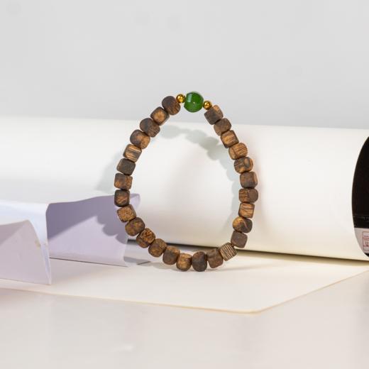 绿棋楠方珠手串3.2g 佩珠：石英岩 商品图2