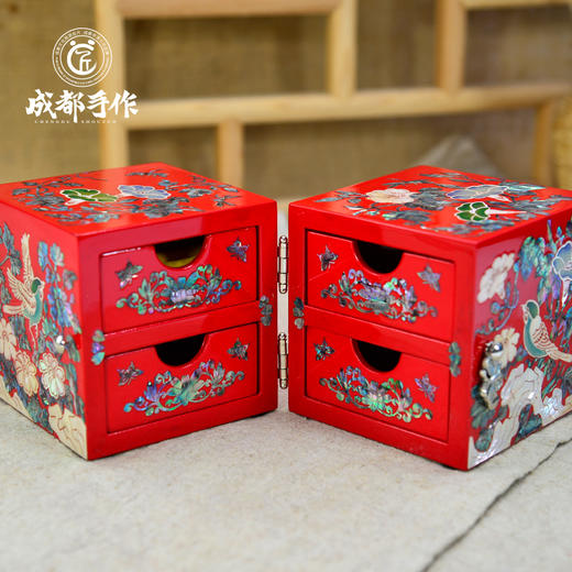 成都手作漆艺首饰盒 中式复古 牡丹花首饰盒 非遗漆艺 四川礼物 商品图6