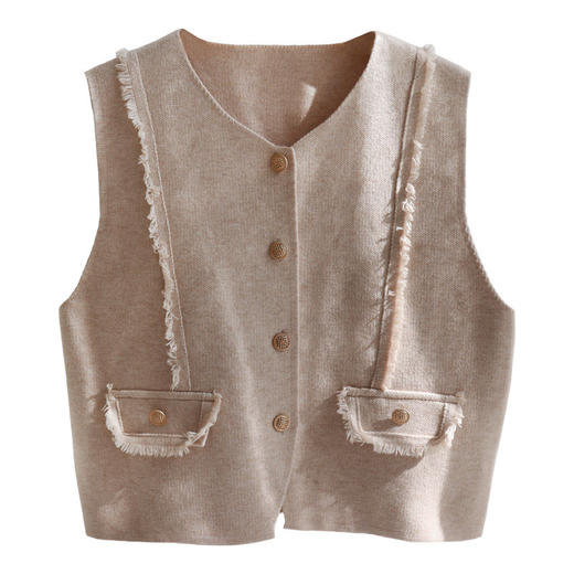 CC-QL-W8509针织连衣裙马甲两件套女秋冬裙子气质中长款毛衣裙套装 商品图4