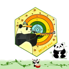 运动系列-萌熊射击冰箱贴/徽章