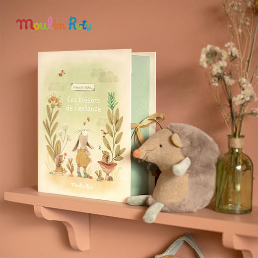 Moulin Roty 刺猬玩偶 多功能/启蒙玩偶 适用年龄0岁以上 内置摇铃 哈哈镜 三只邦尼兔系列 法国品牌-678075 商品图1