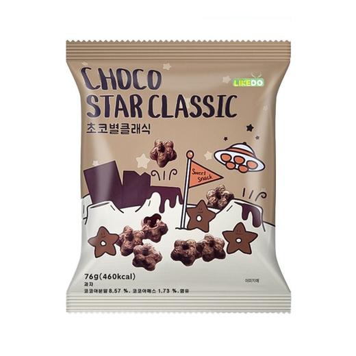 涞可 韩国巧克力味五角星甜甜圈膨化食品 76g/袋 商品图0