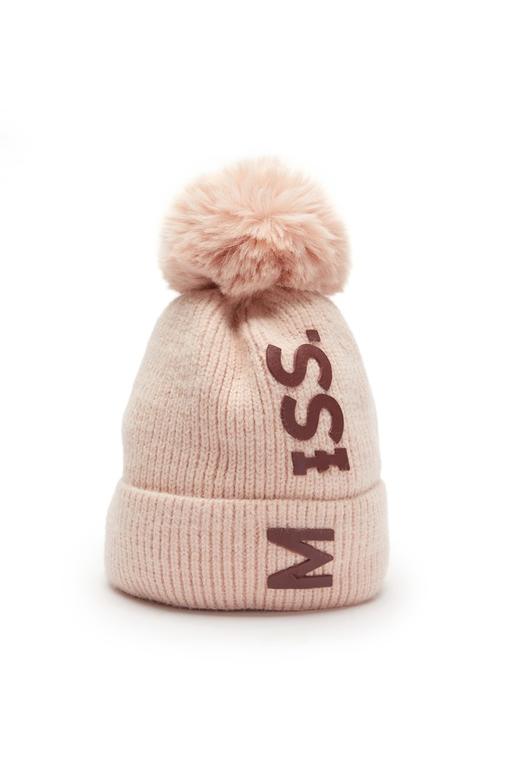 OCTAVIA 字母毛球粉色针织帽 5648 商品图1
