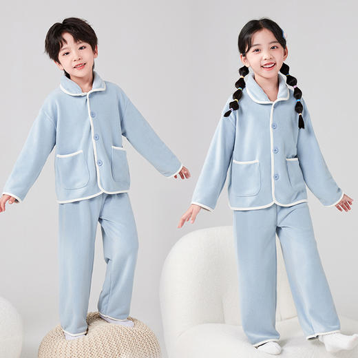 【YW】无忧购中大童居家舒适保暖双面奥粒绒儿童家居服（截单后7天发货)25年清仓捡漏 商品图7