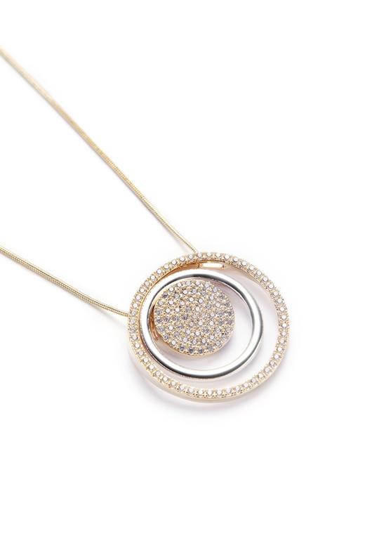 OCTAVIA 同心圆锆石吊坠项链 4473 商品图2