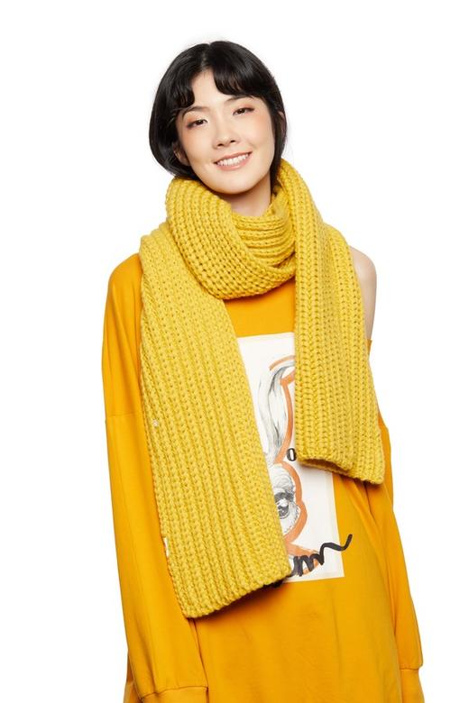 SUMMER & SAGE 黄色粗棒针织围巾 5572 商品图0