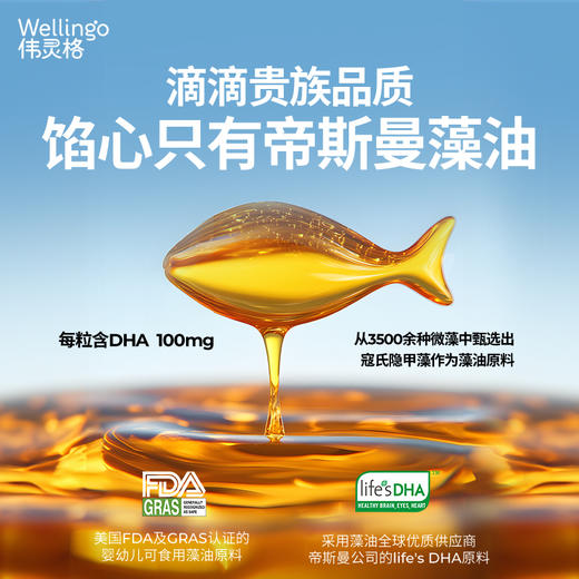 【19.9元购DHA帝斯曼T油尝鲜装，回购正装全额退19.9元】伟灵格DHA藻油凝胶糖果 T油（7粒装）（盒）（帝斯曼T油） 商品图2