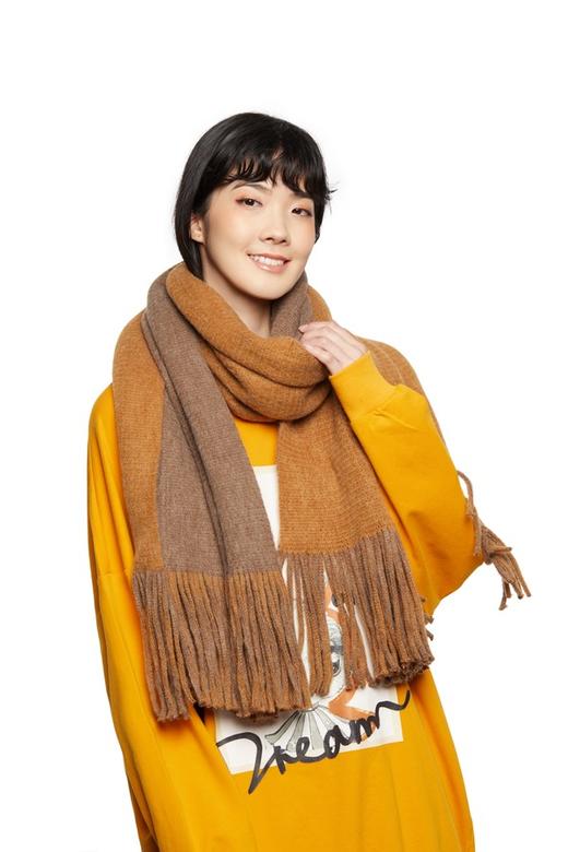 AVA 拼色流苏防寒围巾 5628 商品图0