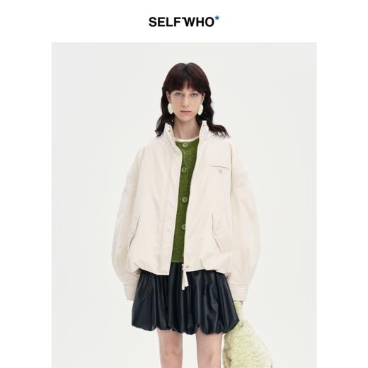 SELFWHO白鸭绒双头拉链羽绒服外套女2024冬宽松保暖防风飞行夹克 商品图0