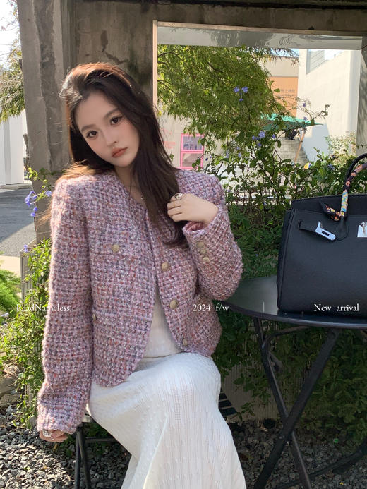 Read Nameless /新西兰进口纱线混粉羊毛夹棉小香外套 2024/11/7 商品图7