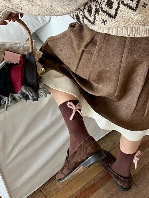 4双装！暖呼呼的兔绒女袜 后跟蝴蝶结装饰 加厚保暖抗寒 手感超赞 商品图4