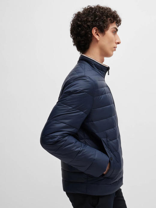 老板 2024秋冬新款 男士 立体饰带轻薄绗缝立领夹克外套 特惠 Z-12066 商品图7