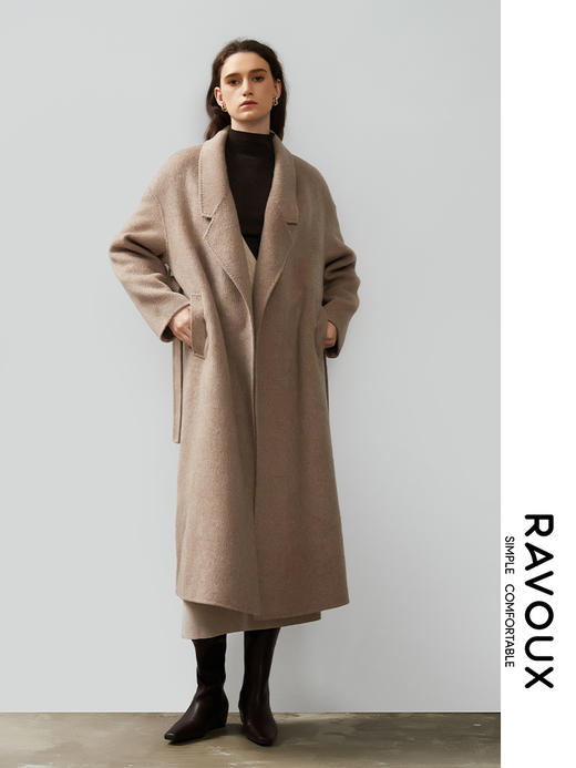 264269910长款牦牛绒混纺大衣 商品图1