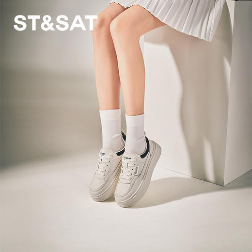 星期六休闲复古百搭厚底小白鞋SSC3112N05 商品图2