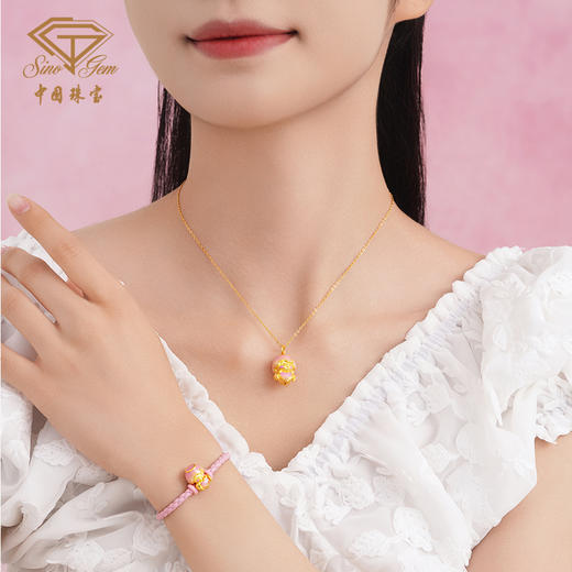 「LOVESTAR-爱的礼物」丘比特之恋黄金转运珠 3D硬金足金爱心手串【Y】 商品图5