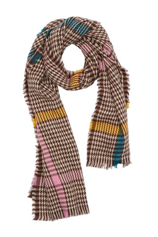 SUMMER & SAGE 千鸟格拼色围巾 5010 商品图1