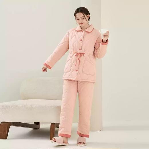 康妮雅女式长裤长袖开襟套装 商品图0