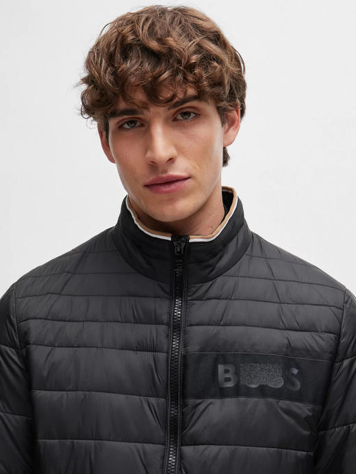 老板 2024秋冬新款 男士 立体饰带轻薄绗缝立领夹克外套 特惠 Z-12066 商品图1