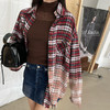 【顺丰包邮】01323 洛诗琳撞色格纹大口袋晕染水洗街头廓形衬衫495 商品缩略图4