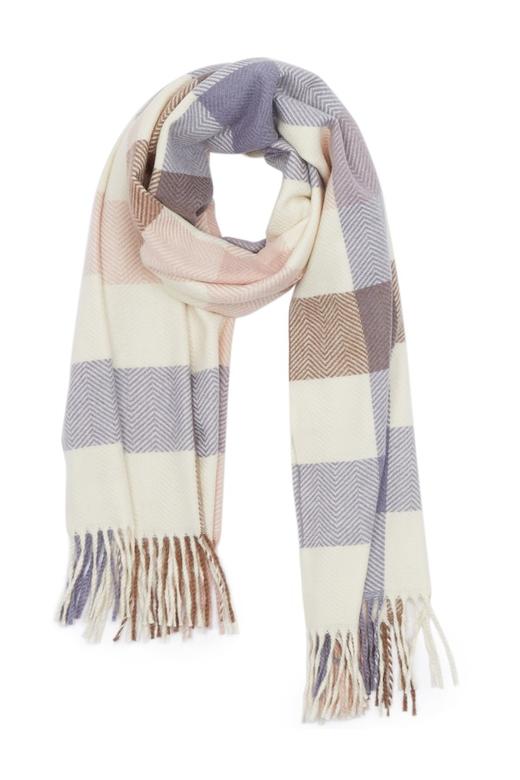 SUMMER & SAGE 流苏格纹拼色围巾 5573 商品图1