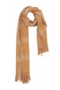 OCTAVIA 米黄格纹流苏围巾 4954 商品缩略图1