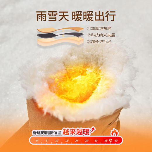 ZHR则则加绒雪地靴女2024冬季新款厚底增高保暖面包鞋东北棉鞋女 商品图1