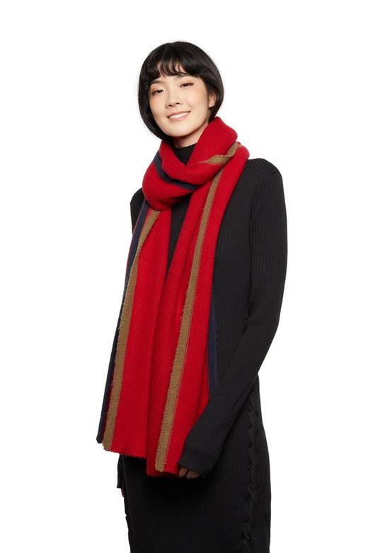 SUMMER & SAGE 三色拼接针织围巾 5658 商品图0