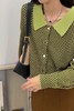 amadella 绿色棋盘格翻领针织外套 14364 商品缩略图2