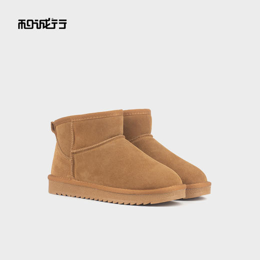 和诚行 2024秋冬新款时尚一脚蹬加绒保暖女经典百搭雪地靴0470194 商品图0