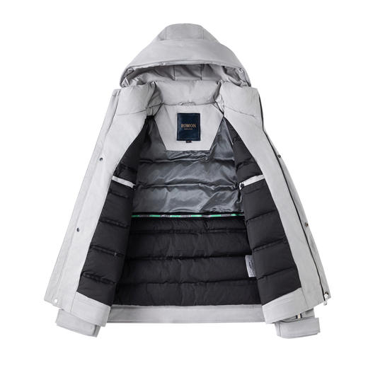 罗蒙秋冬季男装羽绒服男士休闲百搭厚实保暖连帽款羽绒服外套 商品图9