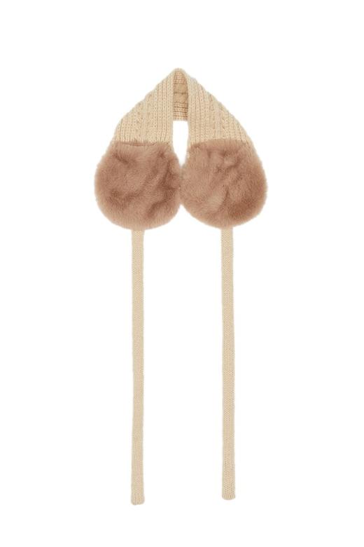 AVA 杏色拼接系带护耳罩 5850 商品图1