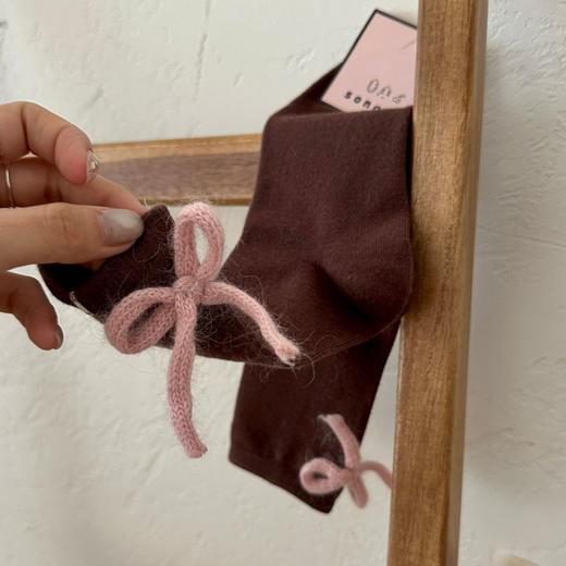 4双装！暖呼呼的兔绒女袜 后跟蝴蝶结装饰 加厚保暖抗寒 手感超赞 商品图1