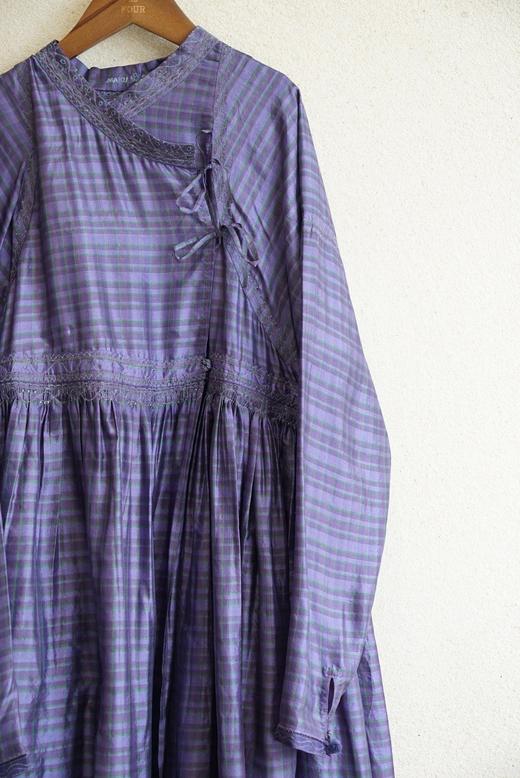 MAKU textiles｜真丝刺绣格纹交叠式连衣裙 商品图13