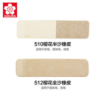 樱花（SAKURA）半沙橡皮擦 磨砂橡皮学生考试美术绘图 铅笔钢笔水笔圆珠笔专用橡皮擦 商品图5