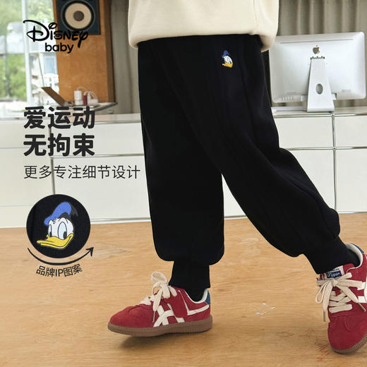 【男女同款】【银狐绒】【90-140】【迪士尼baby】男女童冬款加绒卫裤加厚束脚裤 商品图2