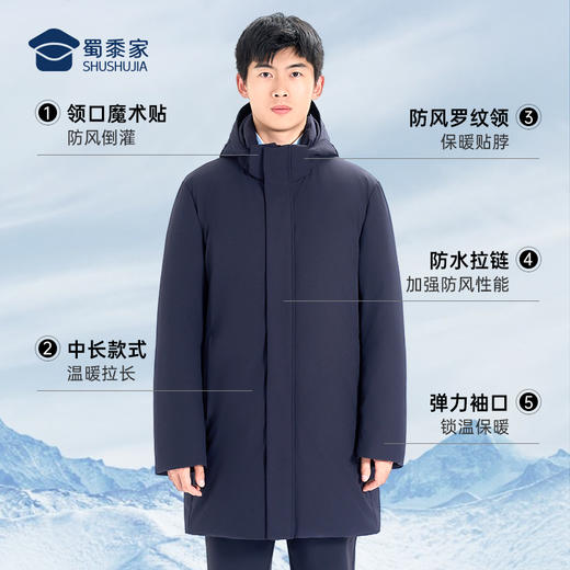 【中长款羽绒服】御寒保暖羽绒外套 防水抗静电通勤棉服 YZ404 商品图3