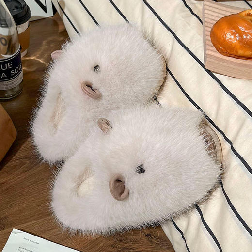 【YW】无忧购可爱萌宠卡比巴拉卡通毛绒居家外穿棉拖鞋9664（截单后7天发货) 商品图5