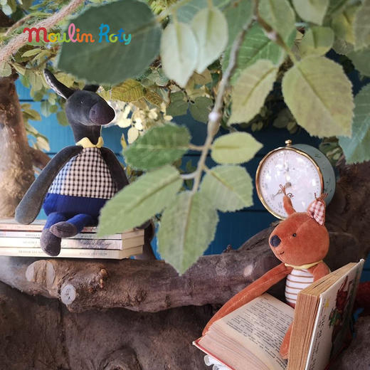 Moulin Roty 灰色小驴手摇铃 启蒙玩偶 适用年龄0岁以上 内置摇铃 柔软绒布 森林里的红苹果树系列 法国品牌-675005 商品图4