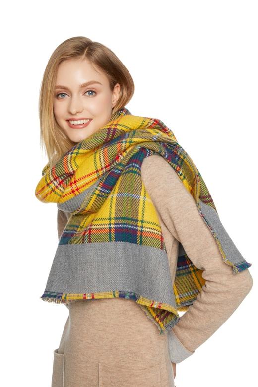 SUMMER & SAGE 格纹拼色围巾 5285 商品图0