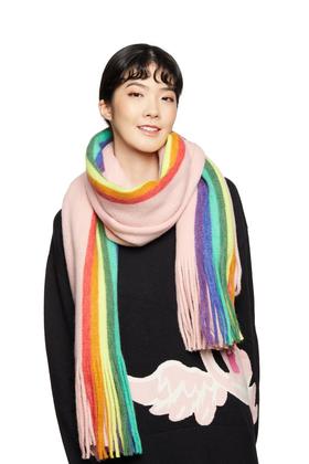 SUMMER & SAGE 彩色条纹流苏围巾 5656