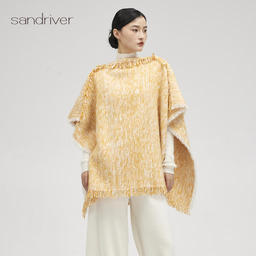 羊绒手工氆氇V领女斗篷SJF96W305N 商品图5