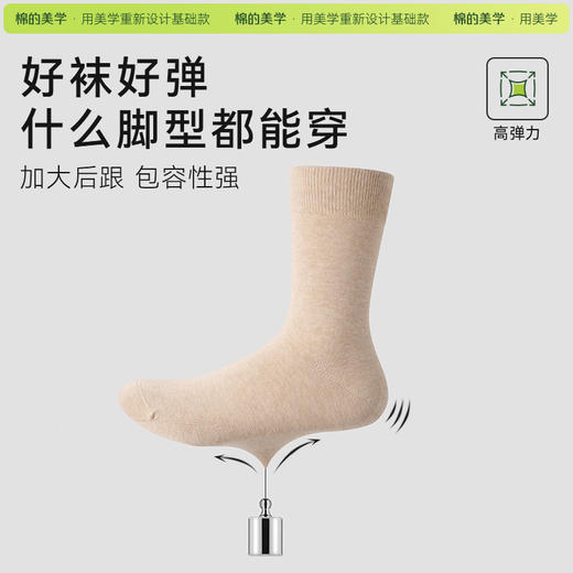 （2件装）「棉的美学」 纯棉透气男士短筒袜子 7A抗菌防臭运动吸汗百搭长袜 商品图2