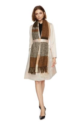 OCTAVIA 拼色条纹流苏围巾 5013