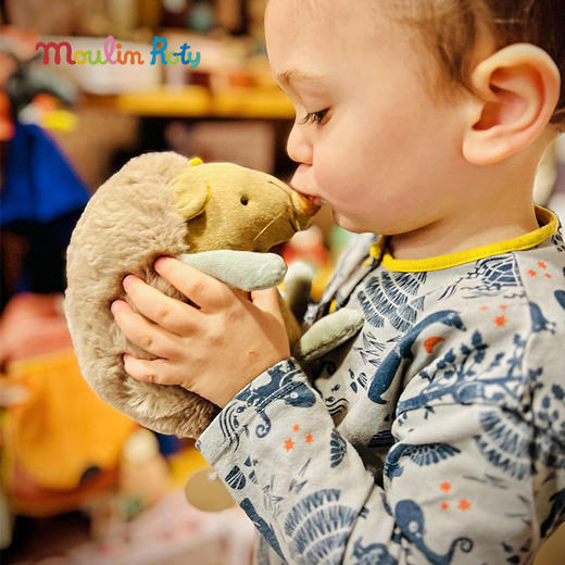 Moulin Roty 刺猬玩偶 多功能/启蒙玩偶 适用年龄0岁以上 内置摇铃 哈哈镜 三只邦尼兔系列 法国品牌-678075 商品图5