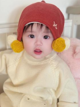 秋冬保暖女童毛线帽