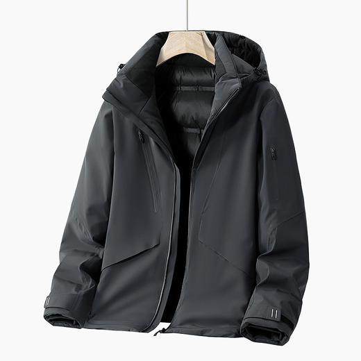 【可拆卸帽】【新款DTH】大依优型大码男装连帽羽绒服保暖外套鸭绒冬季上衣男士加肥加大 商品图1