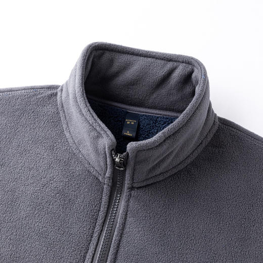 罗蒙秋冬装时尚立领男士摇粒绒夹克外套纯色简约保暖舒适休闲百搭男外套 商品图7