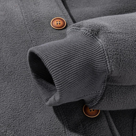 【加绒加厚】罗蒙秋冬摇粒绒外套男针织开衫外套男加绒外套男士外套抓绒衣 商品图11